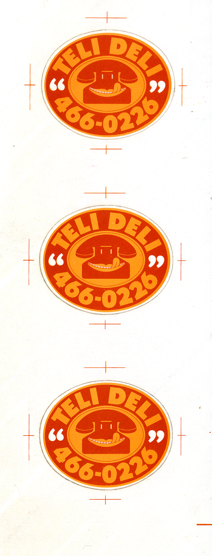 Logo for Teli Deli with phone licking its lips